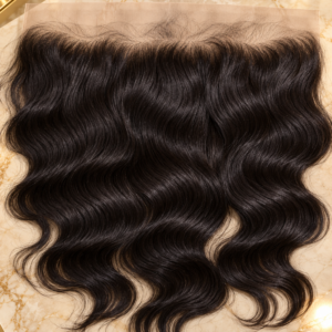 Styled illustration of frontal hair extensions